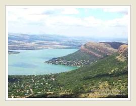 Cable way up to Magalies mountains, look out over Hartbeespoort dam